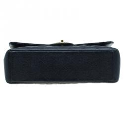 Pre Owned Chanel Black Quilted Caviar Leather Maxi Classic Double Flap Bag