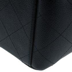 Pre Owned Chanel Black Quilted Caviar Leather Maxi Classic Double Flap Bag