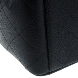 Pre Owned Chanel Black Quilted Caviar Leather Maxi Classic Double Flap Bag