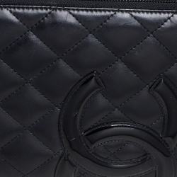 Chanel Black Quilted Leather Cambon Ligne Zippy Organizer Wallet