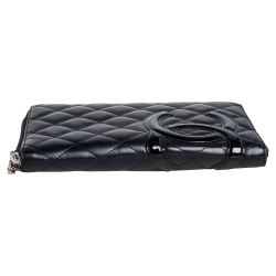 Chanel Black Quilted Leather Cambon Ligne Zippy Organizer Wallet