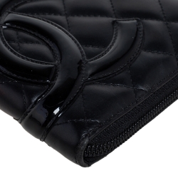 Chanel Black Quilted Leather Cambon Ligne Zippy Organizer Wallet