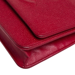 Chanel Red Caviar Leather CC Timeless Wallet On Chain