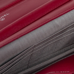 Chanel Red Caviar Leather CC Timeless Wallet On Chain