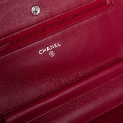 Chanel Red Caviar Leather CC Timeless Wallet On Chain