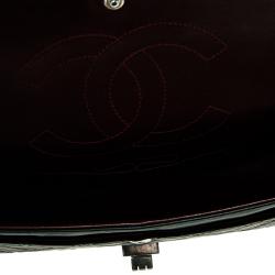 Pre Owned حقيبة شانيل ريشيو 2.55 كلاسيك 255 جلد أسود مبطن بقلاب