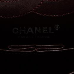 Pre Owned حقيبة شانيل ريشيو 2.55 كلاسيك 255 جلد أسود مبطن بقلاب