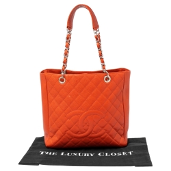 مملوكة مسبقًا Chanel Burnt Orange Caviar Leather Vertical Grand Shopper Toe
