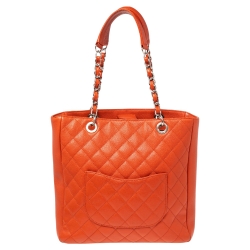 مملوكة مسبقًا Chanel Burnt Orange Caviar Leather Vertical Grand Shopper Toe