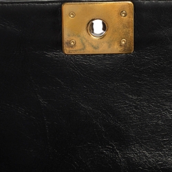 Pre Owned Chanel Black Quilted Leather Large Boy Flap Bag