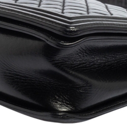 Pre Owned Chanel Black Quilted Leather Large Boy Flap Bag