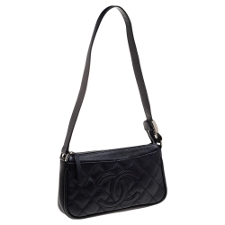 Pre Owned Chanel Black Quilted Leather CC Shoulder Bag