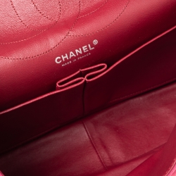 Pre Owned Chanel Pink Quilted Caviar Suede Reissue 2.55 Classic 227 Flap Bag
