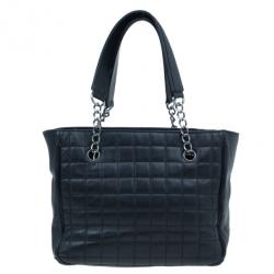 Pre Owned Chanel Black Leather CC Camellia No.5 Shopper Tote