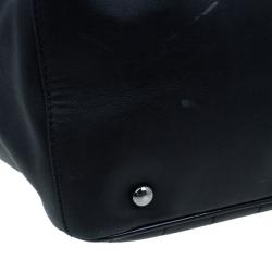 Pre Owned Chanel Black Leather CC Camellia No.5 Shopper Tote