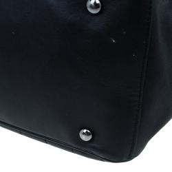 Pre Owned Chanel Black Leather CC Camellia No.5 Shopper Tote