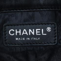 Pre Owned Chanel Black Leather CC Camellia No.5 Shopper Tote