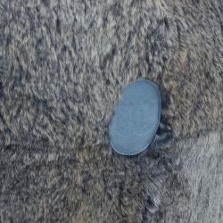 Pre Owned Chanel Grey/Blue Rabbit Fur Tote with Pouch