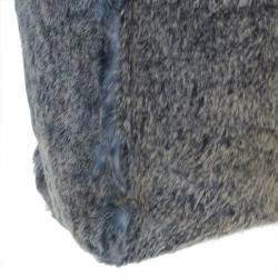 Pre Owned Chanel Grey/Blue Rabbit Fur Tote with Pouch