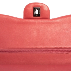 Pre Owned Chanel Pink Quilted Lambskin Leather Jumbo Classic Single Flap Bag