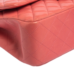 Pre Owned Chanel Pink Quilted Lambskin Leather Jumbo Classic Single Flap Bag