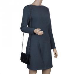 مملوكة مسبقًا محفظة شانيل جلد أسود كافيار مبطن بسلسلة