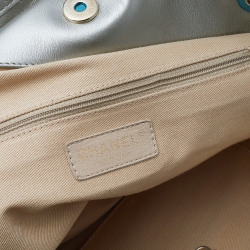 Pre Owned حقيبة يد توتس شانيل أب إن ذا آير جلد مثقب رصاصي 