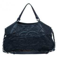 Pre Owned حقيبة توت شانيل إريديسنت سي هيت جلد أسود