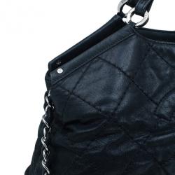 Pre Owned حقيبة توت شانيل إريديسنت سي هيت جلد أسود