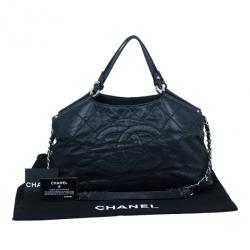 Pre Owned حقيبة توت شانيل إريديسنت سي هيت جلد أسود