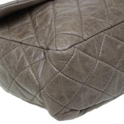 Pre Owned Chanel Beige Quilted Glazed Leather Medium Castle Rock Top Handle Bag
