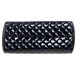 Pre Owned Chanel Black Quilted Patent Leather Medium Just Mademoiselle Bowling Bag