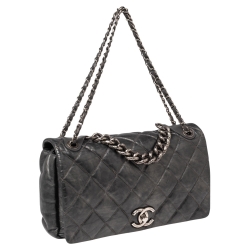 مملوكة مسبقًا حقيبة شانيل بونديشري بقلاب جلد مبطن رصاصية