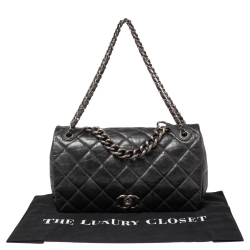 مملوكة مسبقًا حقيبة شانيل بونديشري بقلاب جلد مبطن رصاصية