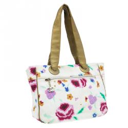 Pre Owned Chanel Multicolor Canvas Floral Print Tote