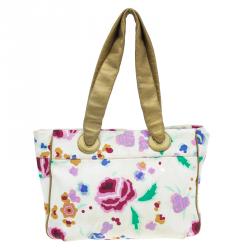 Pre Owned Chanel Multicolor Canvas Floral Print Tote