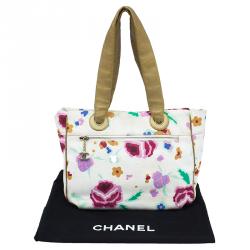 Pre Owned Chanel Multicolor Canvas Floral Print Tote