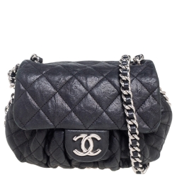 Chanel Black Quilted Leather Small Chain Around Shoulder Bag