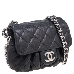 Chanel Black Quilted Leather Small Chain Around Shoulder Bag