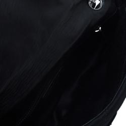 Pre Owned Chanel Black Quilted Mesh East West Flap Bag