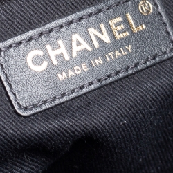 Pre Owned Chanel Dark Grey Straw Medium Deauville Shopper Tote