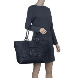 Pre Owned Chanel Black Calfskin Leather CC Tote