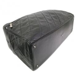 Pre Owned Chanel Black Enamel Boston Bag