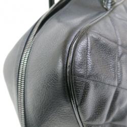 Pre Owned Chanel Black Enamel Boston Bag