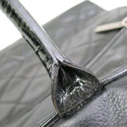 Pre Owned Chanel Black Enamel Boston Bag