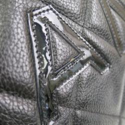 Pre Owned Chanel Black Enamel Boston Bag