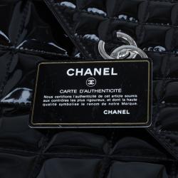 Pre Owned Chanel Black Patent Leather Quilted Flap Bag