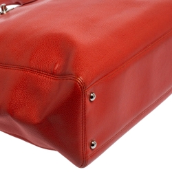 Pre Owned حقيبة يد توتس شانيل سيرف جلد برتقالي 