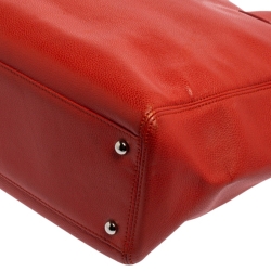 Pre Owned حقيبة يد توتس شانيل سيرف جلد برتقالي 