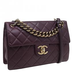 مملوكة مسبقًا Chanel Burgundy Quilted Caviar Leather Classic Retro Flap Shoulder Bag